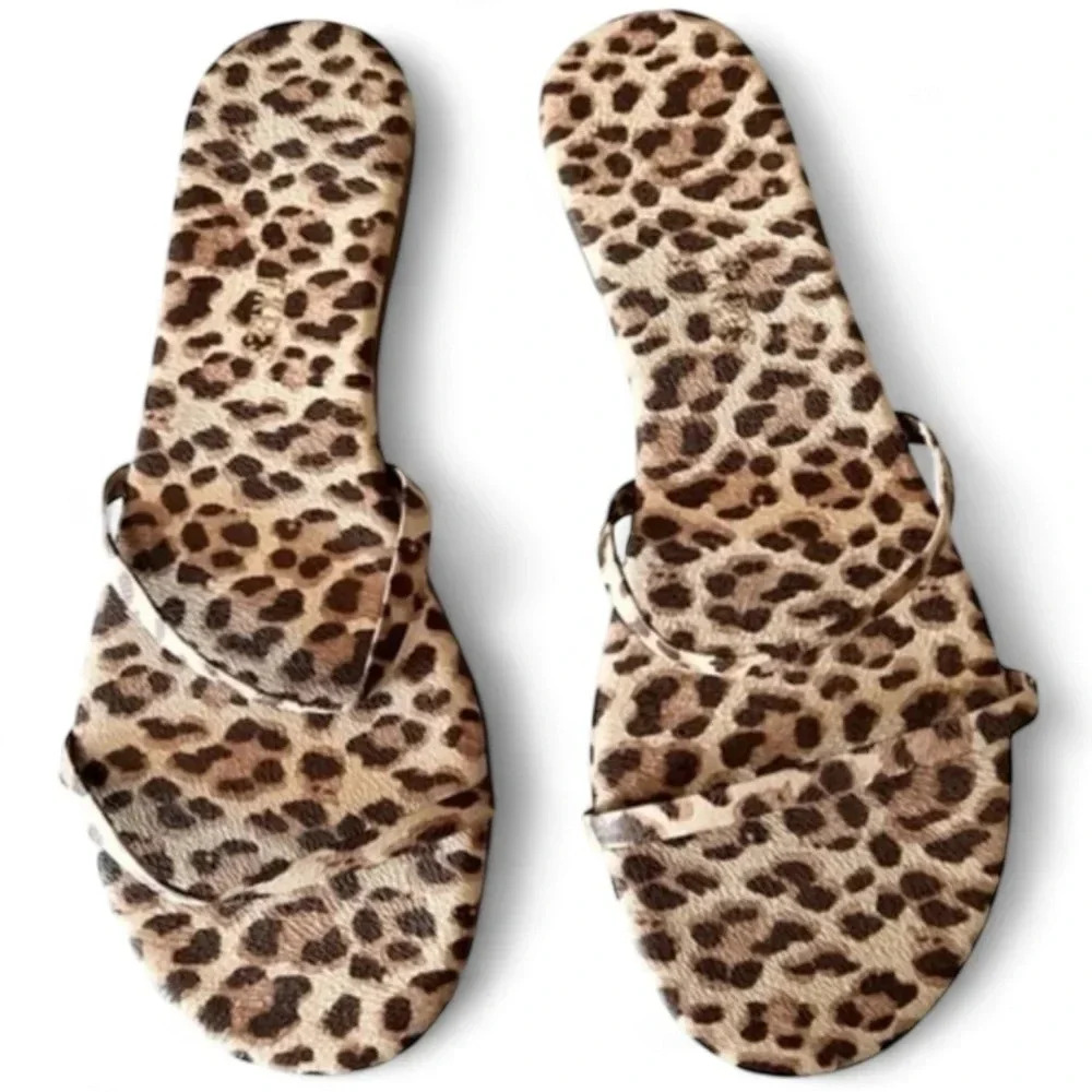 TKEES Gemma Sandal in Animal Print Leopard Size 10 NEW